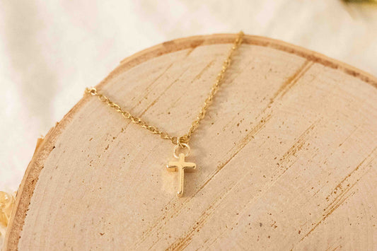 Necklace - Dainty Cross - Gold