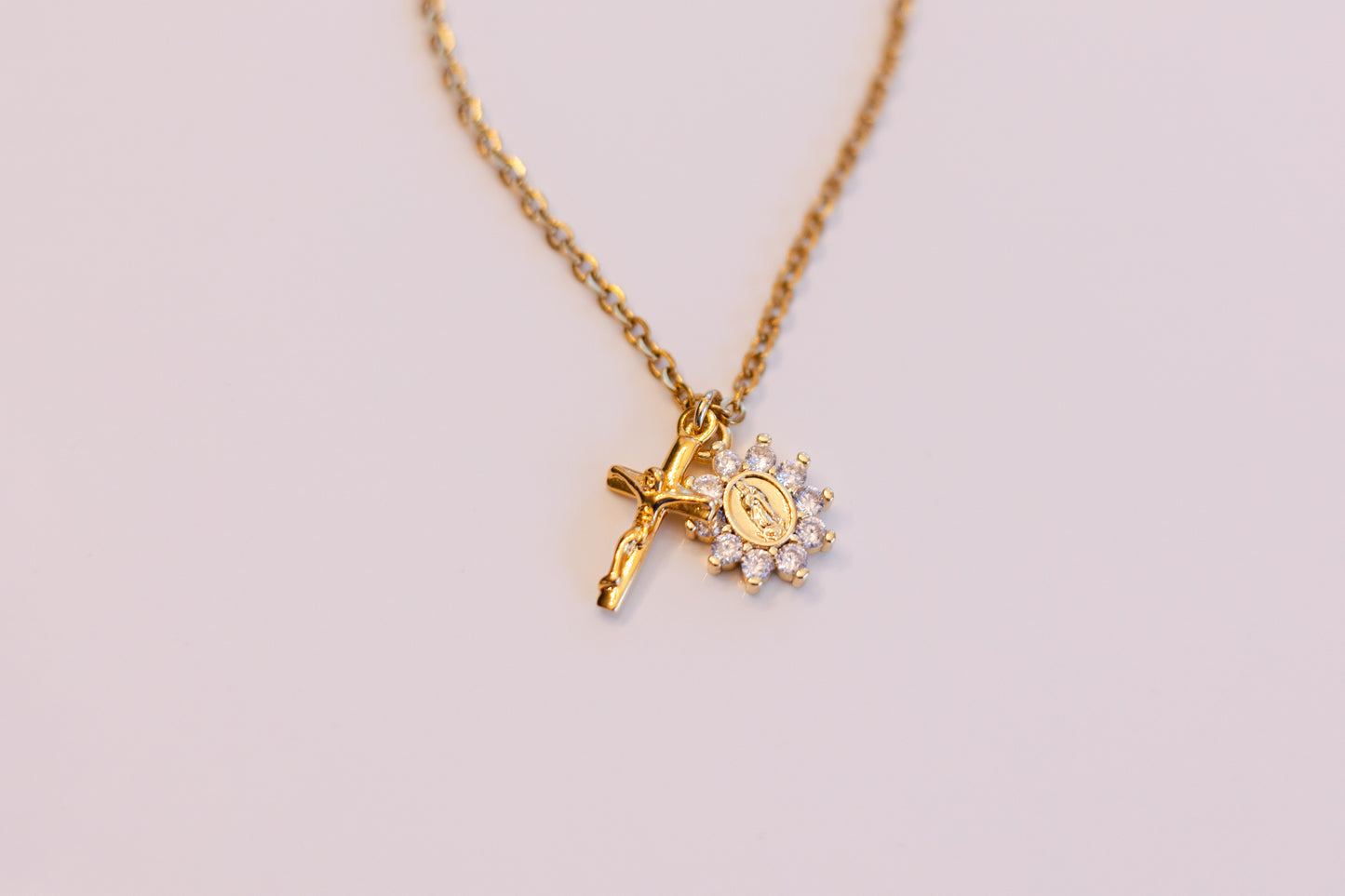 Necklace - Jesus & Mary - Gold