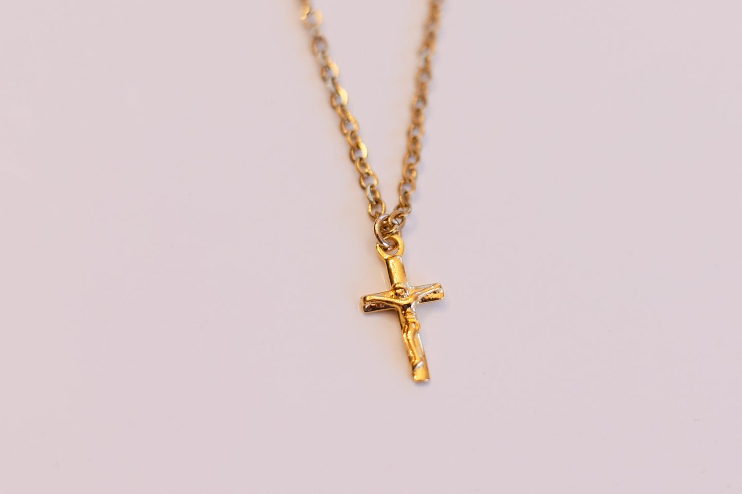 Necklace - Dainty Crucifix - Gold
