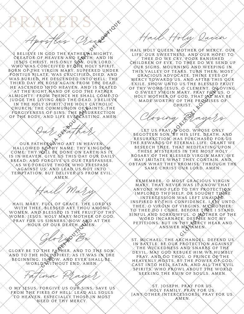 Rosary Intentions Journal