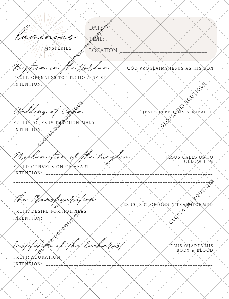 Rosary Intentions Journal